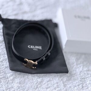 Celine Black Belt with Gold Buckle